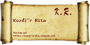 Kozár Rita névjegykártya