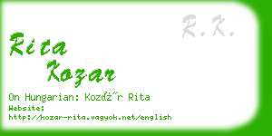 rita kozar business card